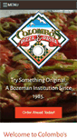 Mobile Screenshot of colombospizzaandpasta.com